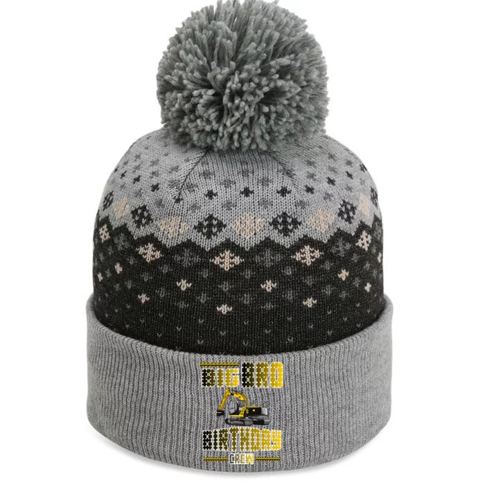 Big Bro Brother Birthday Crew Party Excavator The Baniff Cuffed Pom Beanie