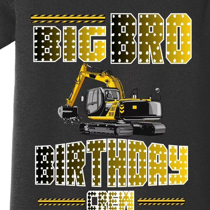 Big Bro Brother Birthday Crew Party Excavator Baby Bodysuit