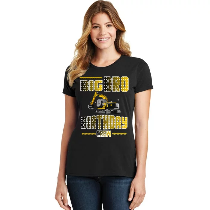 Big Bro Brother Birthday Crew Party Excavator Women's T-Shirt