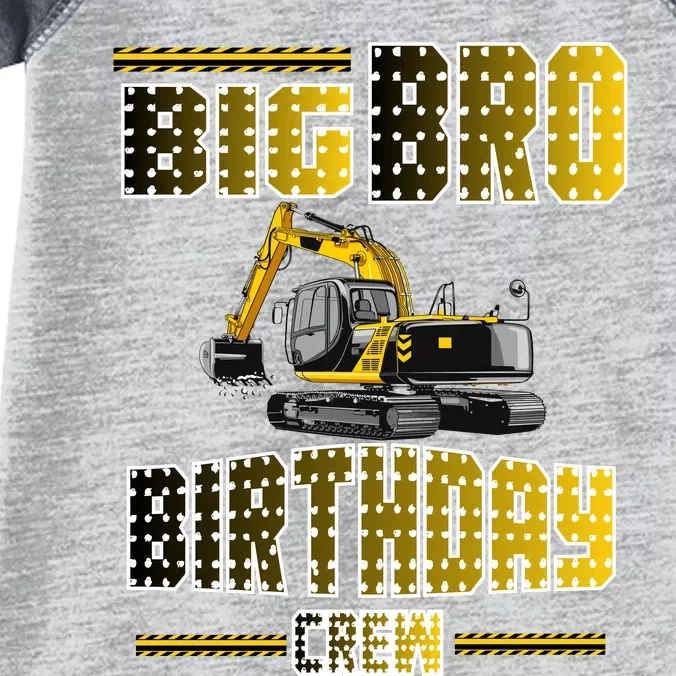 Big Bro Brother Birthday Crew Party Excavator Infant Baby Jersey Bodysuit