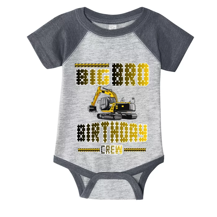 Big Bro Brother Birthday Crew Party Excavator Infant Baby Jersey Bodysuit