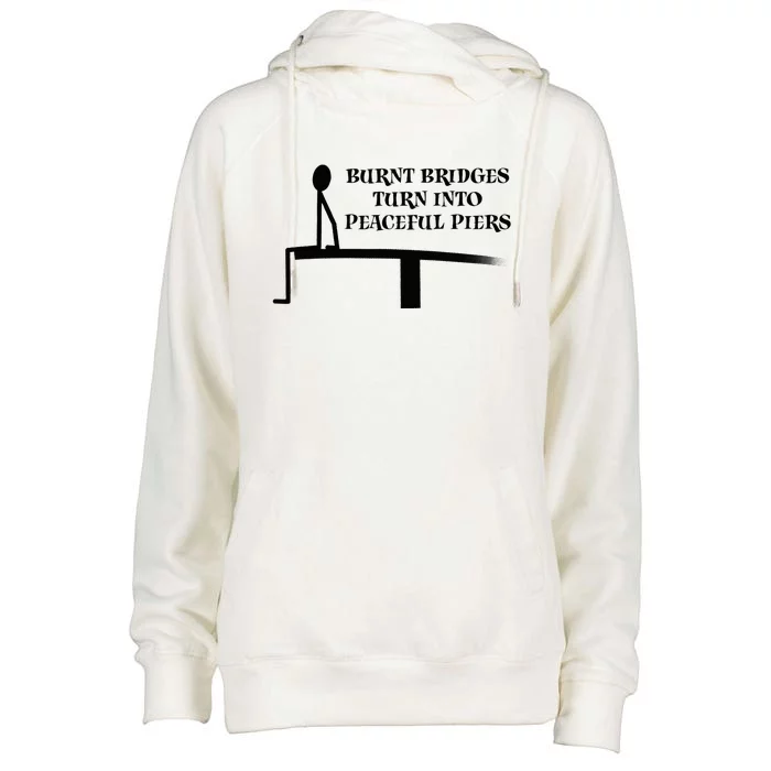 Burnt Bridges Womens Funnel Neck Pullover Hood