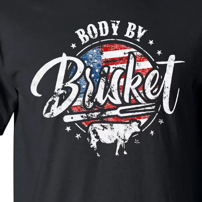 Body By Brisket USA Flag Patriotic Barbeque 4th of July Tall T-Shirt