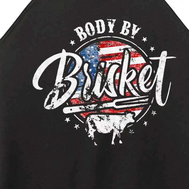 Body By Brisket USA Flag Patriotic Barbeque 4th of July Women’s Perfect Tri Rocker Tank