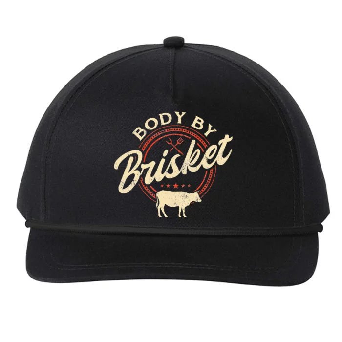 Body By Brisket Pitmaster BBQ Lover Smoker Grilling Snapback Five-Panel Rope Hat