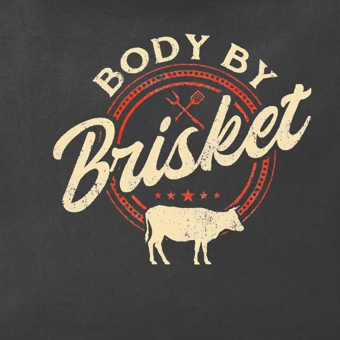 Body By Brisket Pitmaster BBQ Lover Smoker Grilling Zip Tote Bag