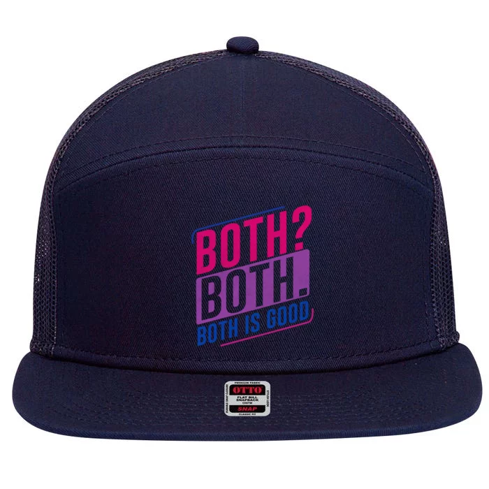 Both Both Bi Pride Bisexual Bisexuality Flag 7 Panel Mesh Trucker Snapback Hat