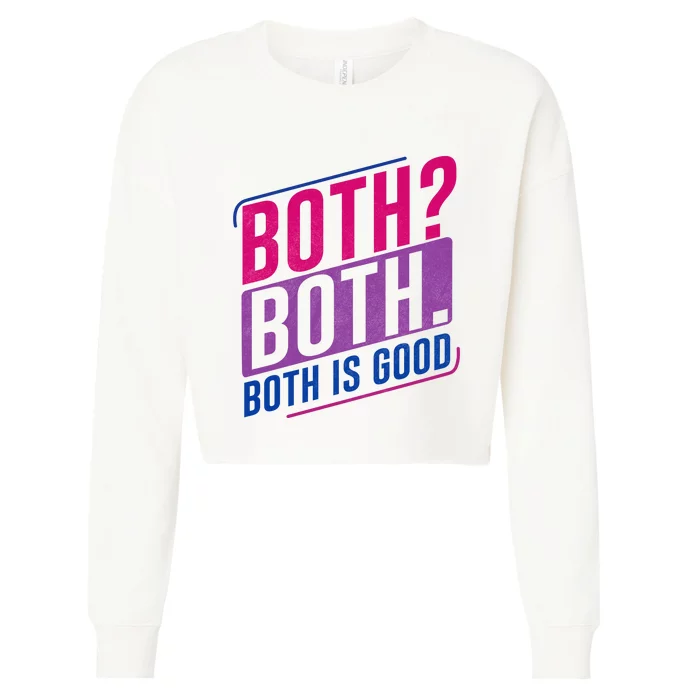 Both Both Bi Pride Bisexual Bisexuality Flag Cropped Pullover Crew