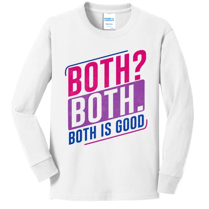 Both Both Bi Pride Bisexual Bisexuality Flag Kids Long Sleeve Shirt