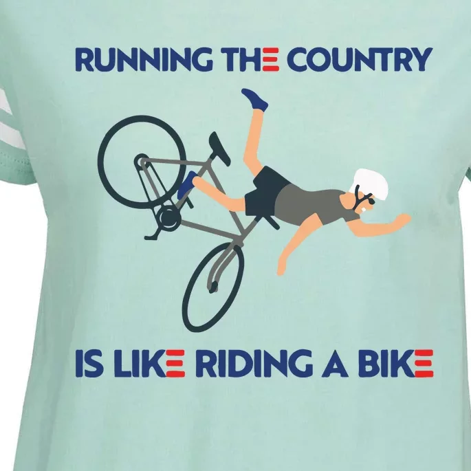 Biden Bike Bicycle Running The Country Is Like Riding A Bike Enza Ladies Jersey Football T-Shirt