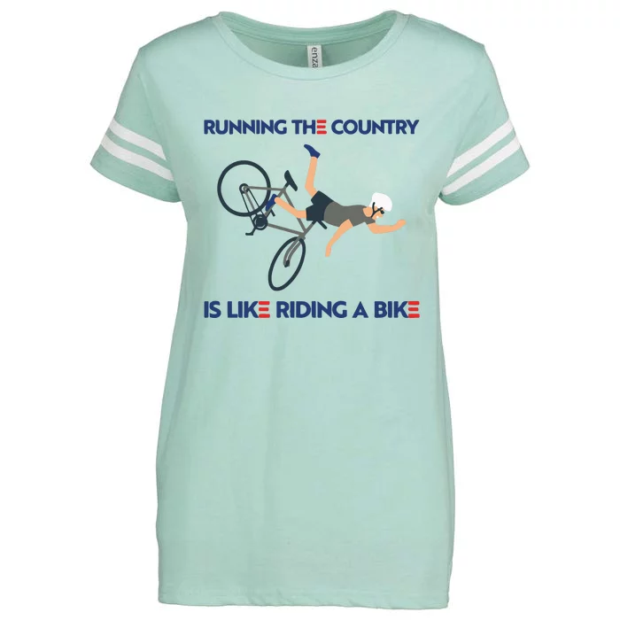 Biden Bike Bicycle Running The Country Is Like Riding A Bike Enza Ladies Jersey Football T-Shirt