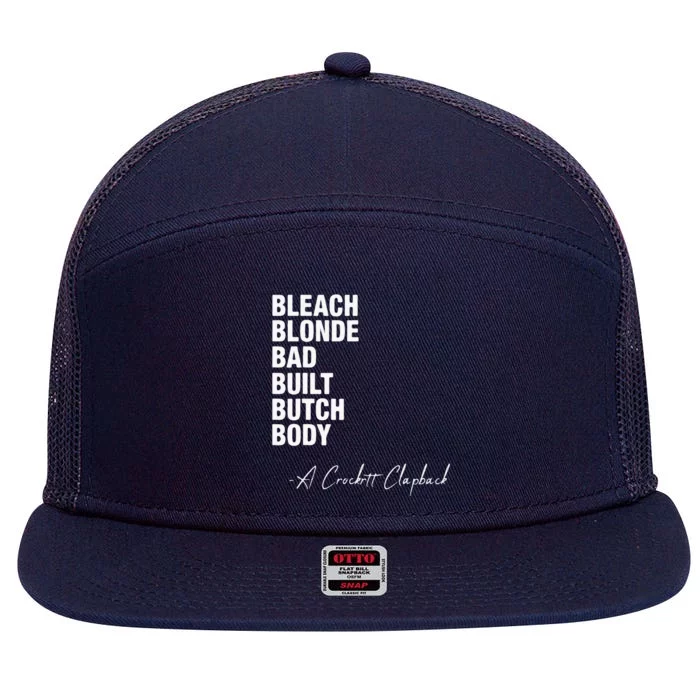 Bleach Blonde Bad Built Butch Body 7 Panel Mesh Trucker Snapback Hat