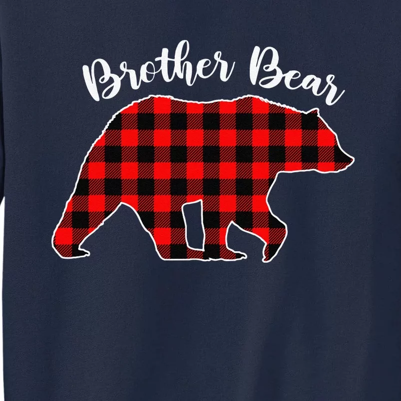 BROTHER BEAR Buffalo Plaid Red Funny Christmas Pajama Family Tall Sweatshirt