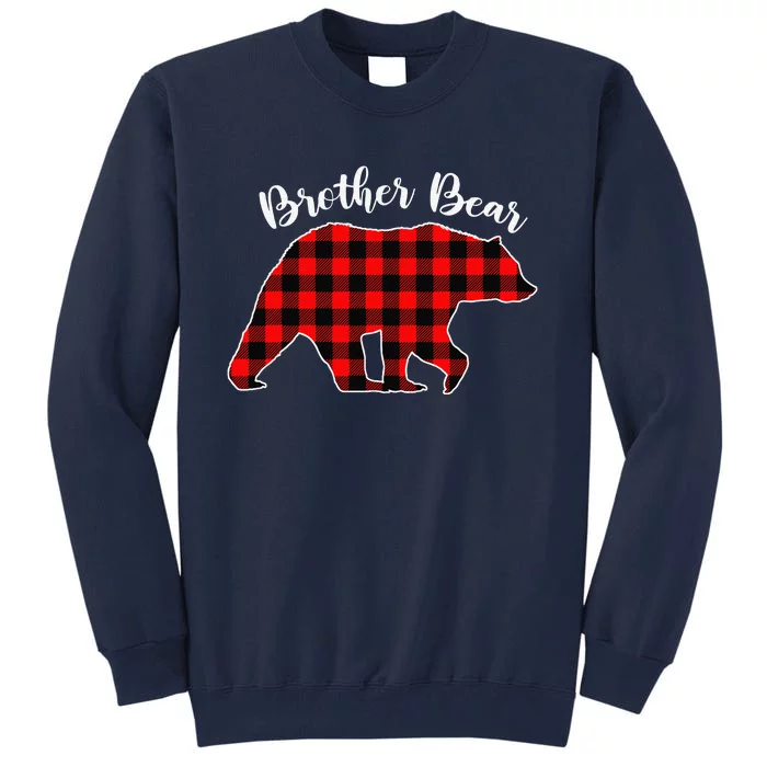 BROTHER BEAR Buffalo Plaid Red Funny Christmas Pajama Family Tall Sweatshirt