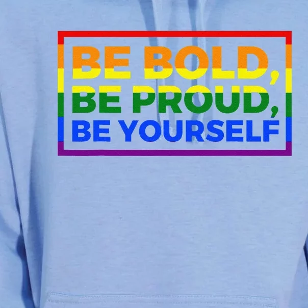 Be Bold Be Proud Be Yourself Lgbt Flag For Lgbt Unisex Surf Hoodie