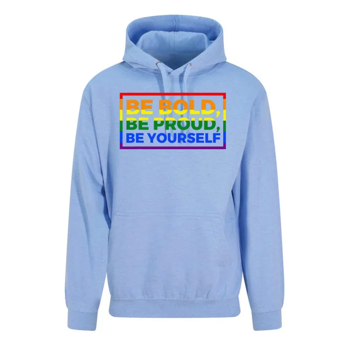 Be Bold Be Proud Be Yourself Lgbt Flag For Lgbt Unisex Surf Hoodie