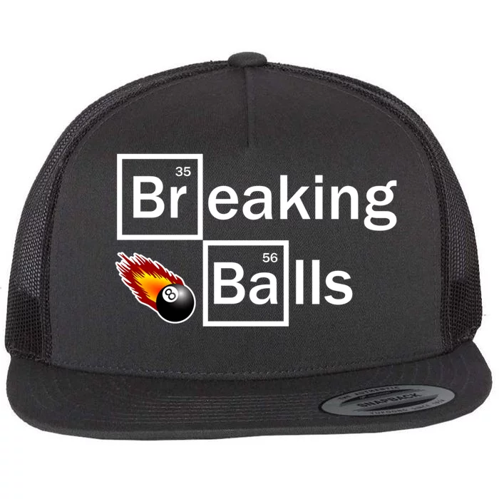 Breaking Balls Billiard Player Pool Snooker 8 Ball Funny Gift Flat Bill Trucker Hat