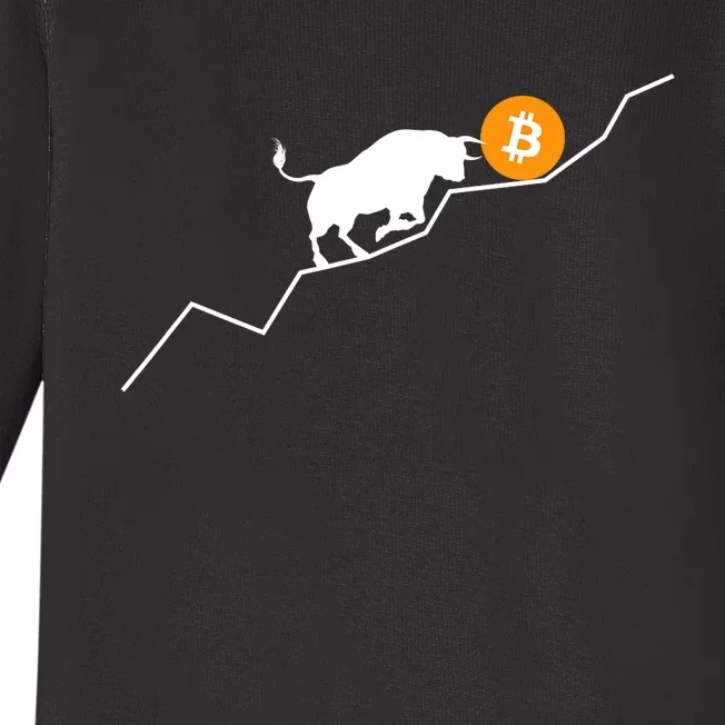 Bitcoin Bull Bullish Crpyto Baby Long Sleeve Bodysuit