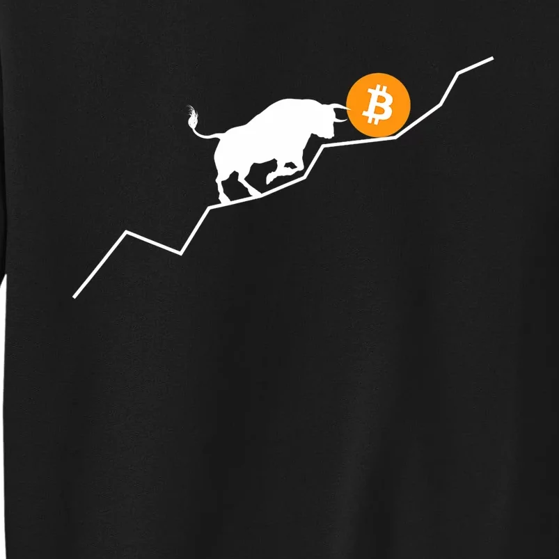 Bitcoin Bull Bullish Crpyto Tall Sweatshirt