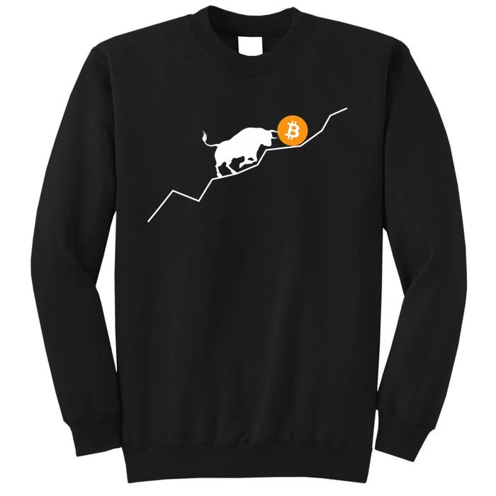 Bitcoin Bull Bullish Crpyto Tall Sweatshirt