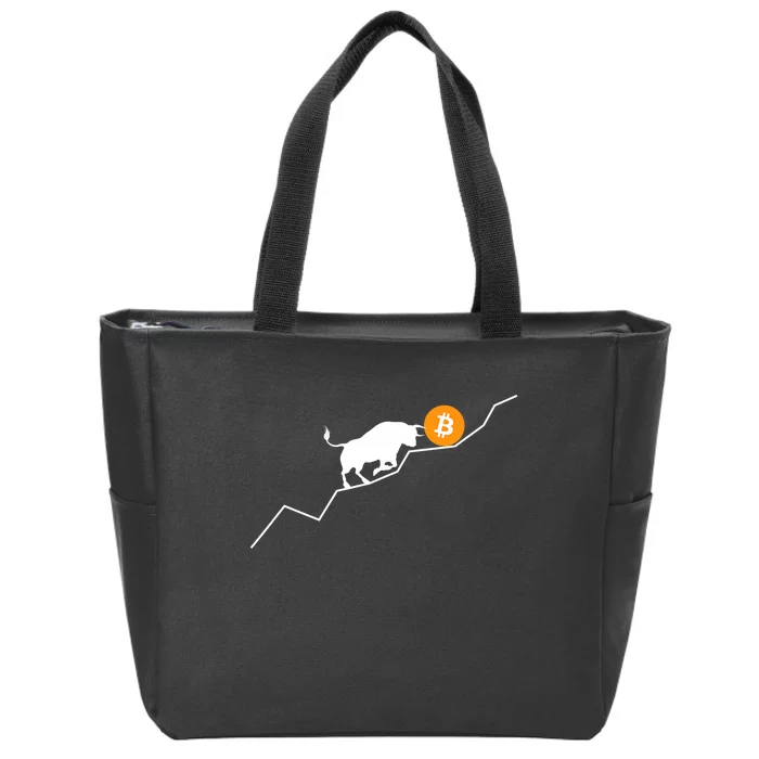 Bitcoin Bull Bullish Crpyto Zip Tote Bag