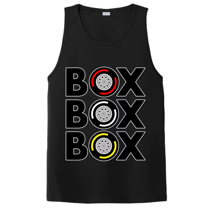 Box Box Box F1 Tire Compound Design Classic Performance Tank