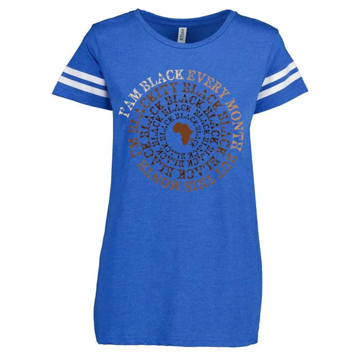 Blackity Black Black Black History Month Celebration Enza Ladies Jersey Football T-Shirt