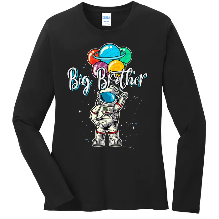 Big Brother Birthday Funny Astronaut in Space lover Ladies Long Sleeve Shirt