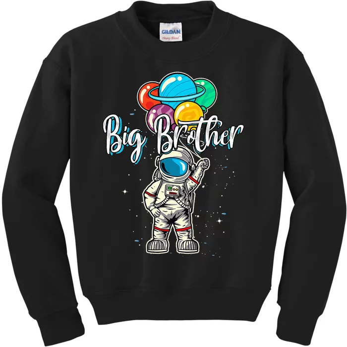 Big Brother Birthday Funny Astronaut in Space lover Kids Sweatshirt