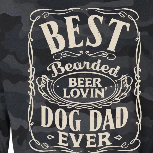 Best Bearded Beer Lovin Dog Dad Ever Funny Dogs Owner Gifts Cropped Pullover Crew