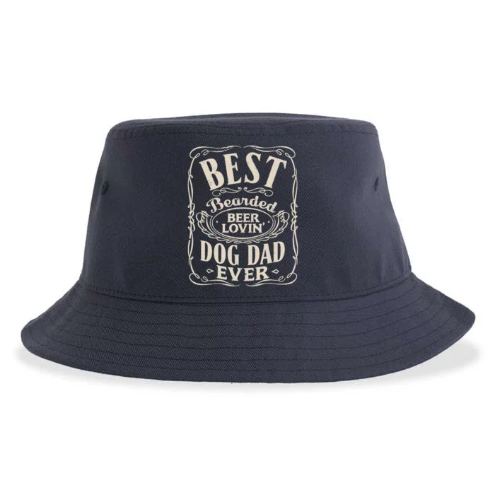 Best Bearded Beer Lovin Dog Dad Ever Funny Dogs Owner Gifts Sustainable Bucket Hat