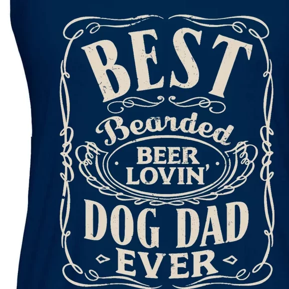 Best Bearded Beer Lovin Dog Dad Ever Funny Dogs Owner Gifts Ladies Essential Flowy Tank