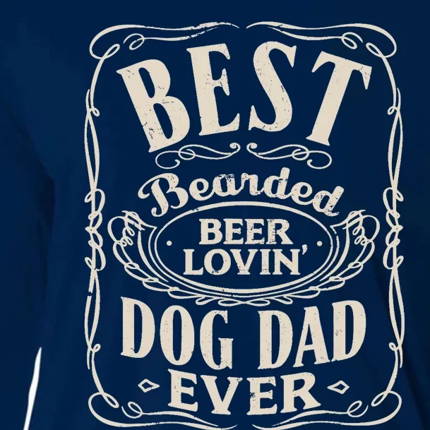 Best Bearded Beer Lovin Dog Dad Ever Funny Dogs Owner Gifts Cooling Performance Long Sleeve Crew