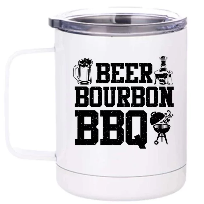 Beer Bourbon Bbq Gift Bbq Grillmaster Gift Front & Back 12oz Stainless Steel Tumbler Cup