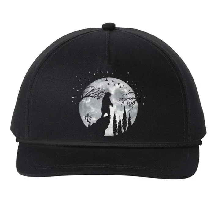 Brown Bear Bears Bear Silhouette Meaningful Gift Grizzly Bear Gift Snapback Five-Panel Rope Hat