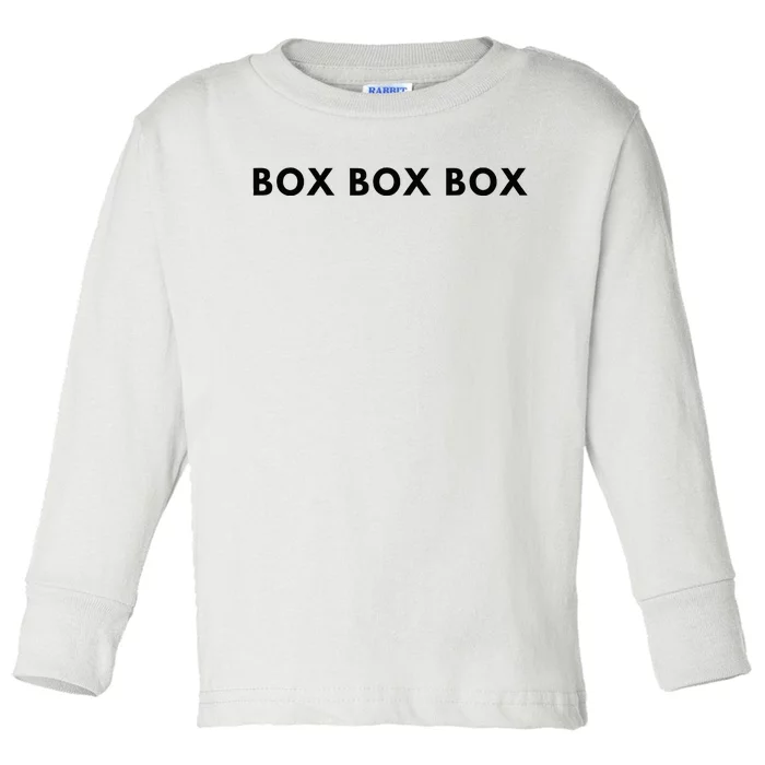 Box Box Box F1 Toddler Long Sleeve Shirt