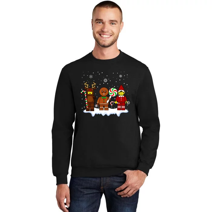 Block Brick Building Figure Christmas Master Builder Kids Sweatshirt