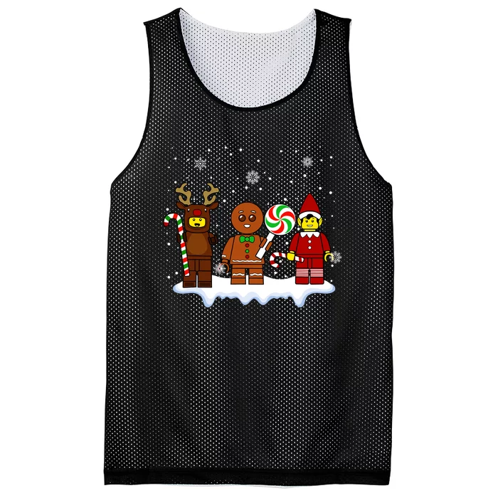 Block Brick Building Figure Christmas Master Builder Kids Mesh Reversible Basketball Jersey Tank