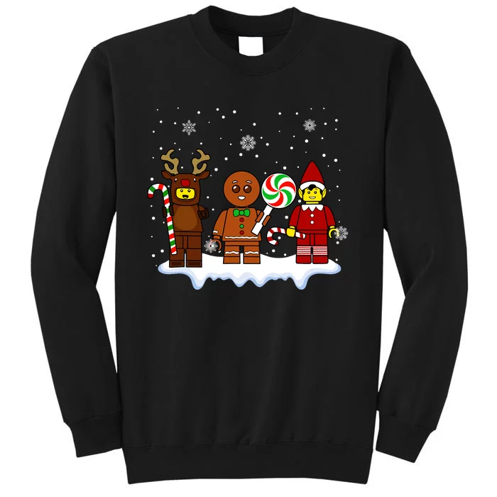 Block Brick Building Figure Christmas Master Builder Kids Tall Sweatshirt