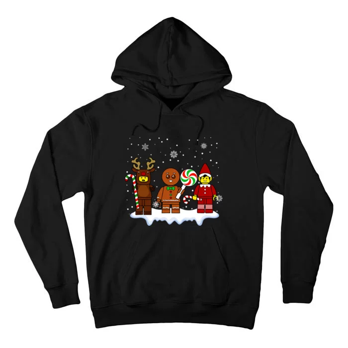 Block Brick Building Figure Christmas Master Builder Kids Tall Hoodie