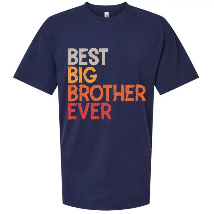 Best Big Brother Ever Sibling Vintage Distressed Big Brother Sueded Cloud Jersey T-Shirt