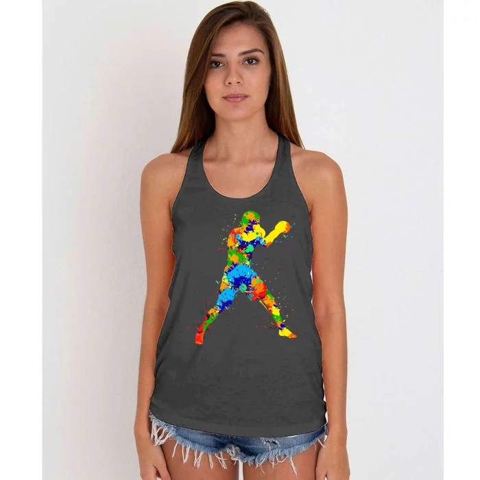 Boxing Boxer Boys Women's Knotted Racerback Tank