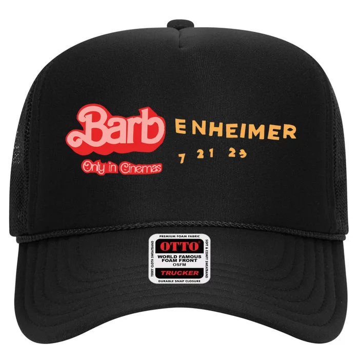 Barbenheimer Bar Bie Movie Oppenheimer High Crown Mesh Trucker Hat