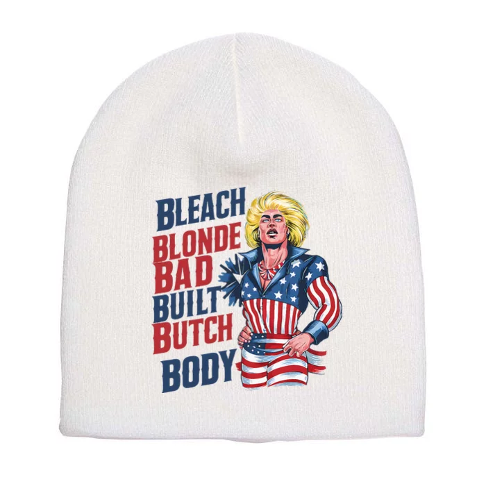 Bleach Blonde Bad Built Butch Body Short Acrylic Beanie