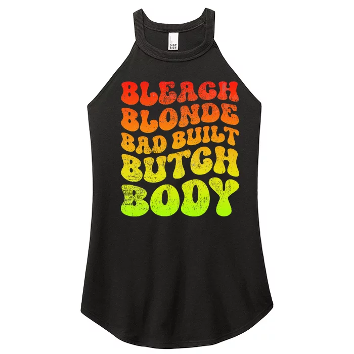 Bleach Blonde Bad Built Butch Body Women’s Perfect Tri Rocker Tank