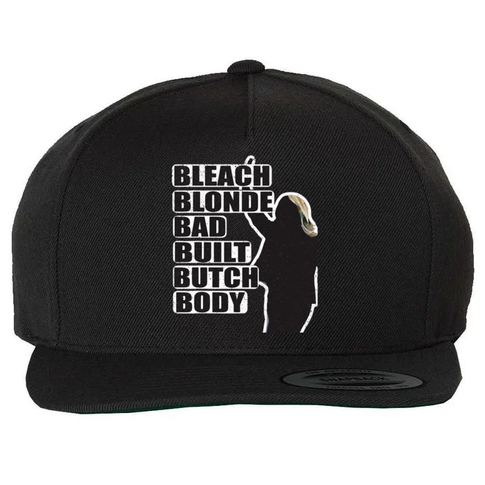 Bleach Blonde Bad Built Butch Body Wool Snapback Cap