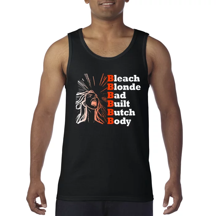 Bleach Blonde Bad Built Butch Body Funny Political Tank Top