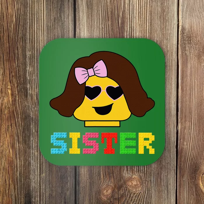 Building Bricks Blocks Sister Master Builder Family Matching Coaster