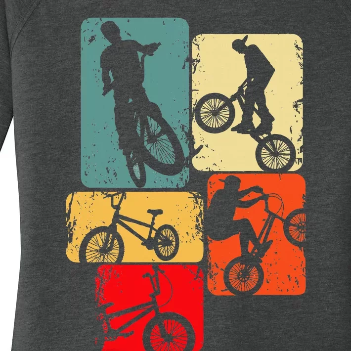 Bmx Bike Bicycle Stunt Racing Women's Perfect Tri Tunic Long Sleeve Shirt