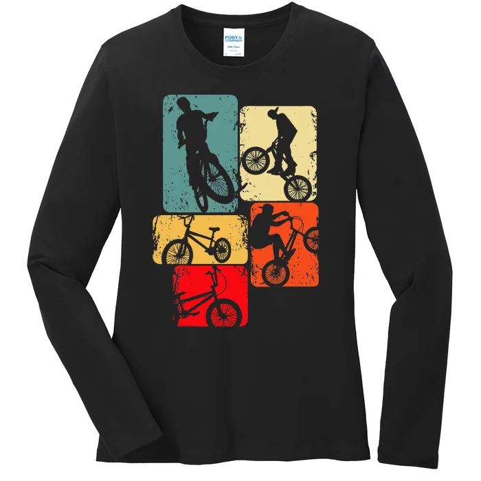 Bmx Bike Bicycle Stunt Racing Ladies Long Sleeve Shirt